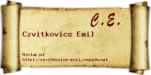 Czvitkovics Emil névjegykártya