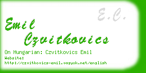 emil czvitkovics business card